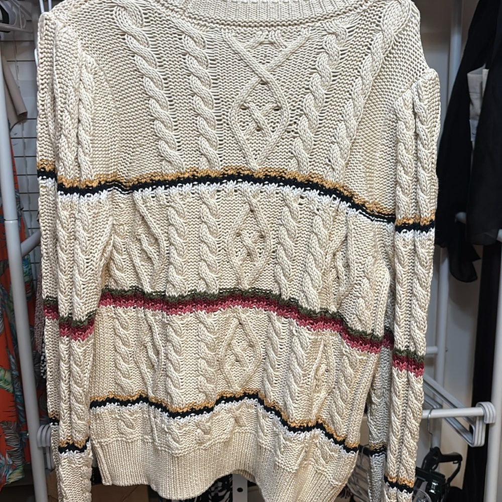 Veronica Beard Multicolor Striped Cable Knit Swea… - image 5